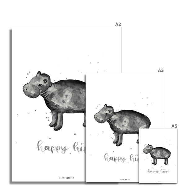 Happy Hippo // Fine Art Print